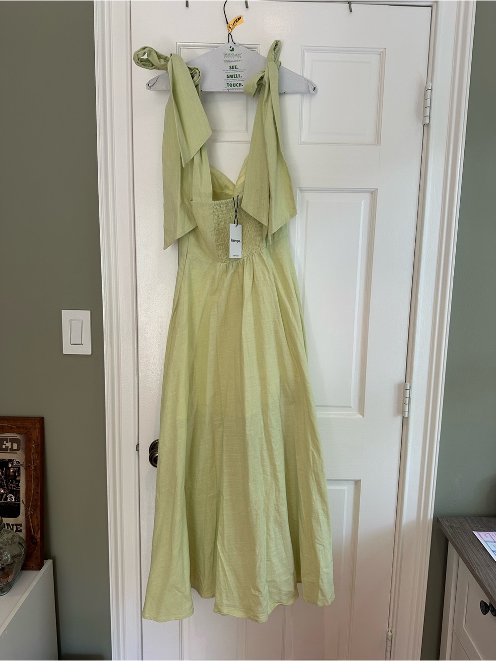 Showpo Pale Green Tie-Strap Midi Dress - Picture 2 of 4